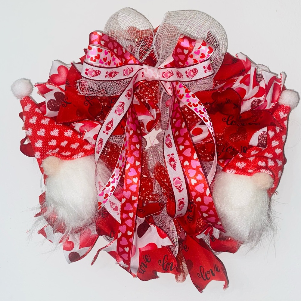 Valentines Day Gnome Wreath